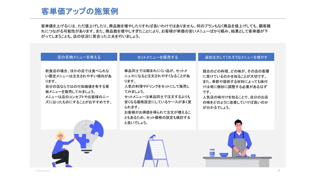 客単価アップの施策例